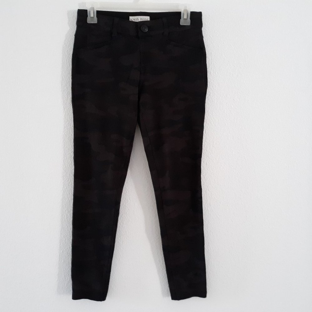 Knox Rose Women's Jegging Size XS Brown Camo Print Comfort Stretch Waist Pull On